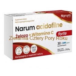 Narum Acidofilne Żelazo + witamina C 600 mg, 30 kapsułek